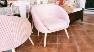 Sillones de Terciopelo Rosa Estilo Retro (Beliani
