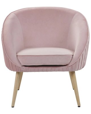 Sillones de Terciopelo Rosa Estilo Retro (Beliani