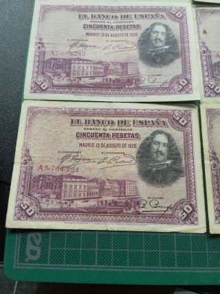 6 Billetes 50 Pesetas 1928 El Banco de España