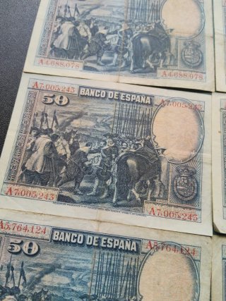 6 Billetes 50 Pesetas 1928 El Banco de España