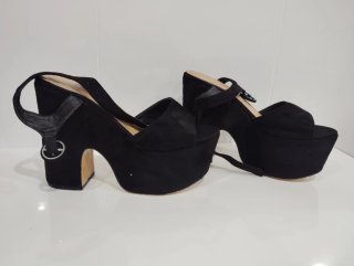 Sandalias plataforma negras talla 38