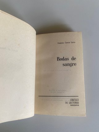 Libro Bodas de sangre. Edición 1963