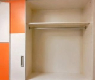 Mueble Cama Abatible Naranja y Gris