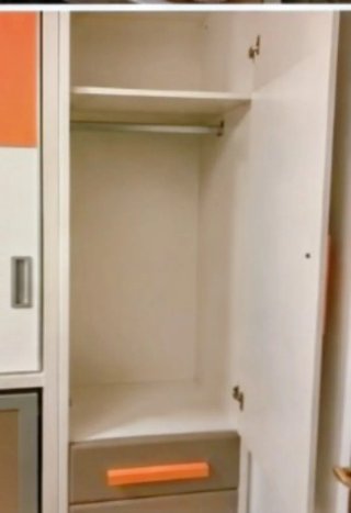 Mueble Cama Abatible Naranja y Gris