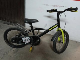 Bicicleta Infantil BTWIN Negra y Amarilla