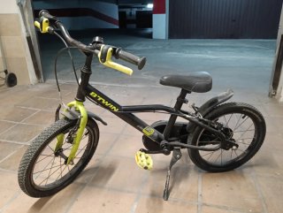 Bicicleta Infantil BTWIN Negra y Amarilla
