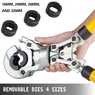 Kit de Prensa de Crimpado de Tubos con Alicates de Mano y 6 Piezas Herramienta PEX Presser ø16 - 32 mm para Tubos Compuestos Pex-Al-Pex de Aluminio