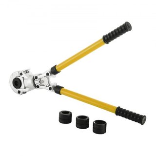Kit de Prensa de Crimpado de Tubos con Alicates de Mano y 6 Piezas Herramienta PEX Presser ø16 - 32 mm para Tubos Compuestos Pex-Al-Pex de Aluminio
