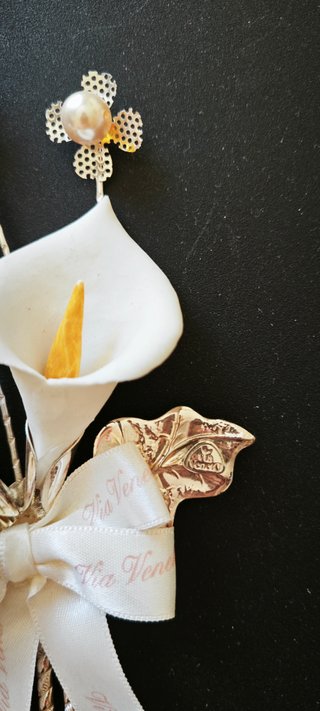 Decorazione Calla Via Veneto Argento Vintage