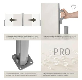Tessuto doppio laterale in alluminio estensibile, opaco, resistente alle intemperie 200 x 600 cm
