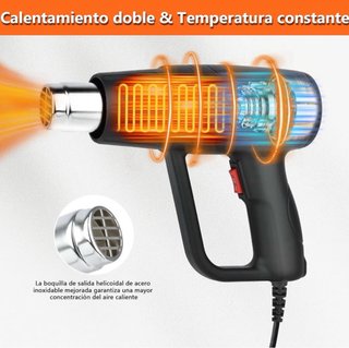 Pistola de Calor 2000W + Accesorios