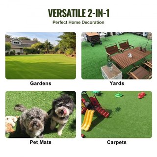Tappeto Erba Artificiale, 1,8 x 3 m, Tappeto Verde per Ingresso Esterno, Decorazione Erba, Facile da Pulire con Fori di Drenaggio, Perfetto per Uso Domestico Multiplo