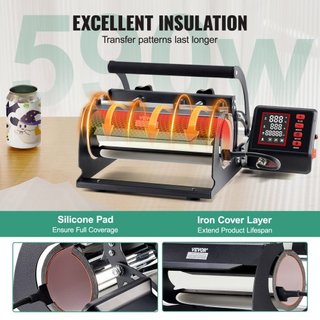 Máquina de Prensa de Calor para Tumbler, Prensa de Taza de 11-30oz, Calienta Rápido y Uniformemente, Prensa de Tumbler con Papel de Sublimación, Cinta y Guantes, Configuración de Temperatura y Tie...
