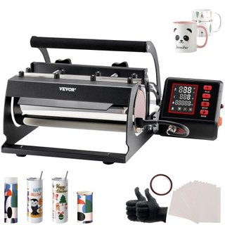 Máquina de Prensa de Calor para Tumbler, Prensa de Taza de 11-30oz, Calienta Rápido y Uniformemente, Prensa de Tumbler con Papel de Sublimación, Cinta y Guantes, Configuración de Temperatura y Tie...