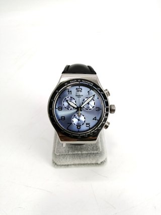 Reloj Swatch Irony Cronógrafo Acero Piel Azul