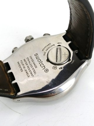 Reloj Swatch Irony Cronógrafo Acero Piel Azul