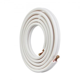 Set di tubi Mini Split da 25 piedi, tubi in rame da 6,4 e 12,7 mm di diametro esterno e isolamento a triplo strato, per impianti di climatizzazione o pompe di calore e HVAC con ricchi accessori (cavo di collegamento da 27...