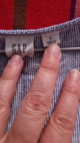 Vestido Gap Cruzado Rayas Lino Algodón