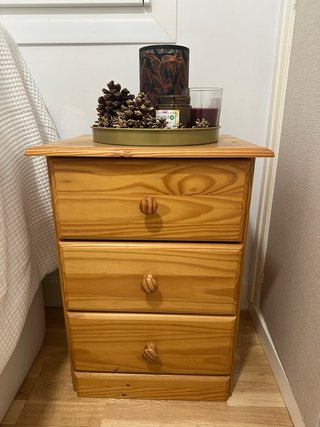 Elegante Cómoda Madera Natural 4 Cajones