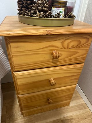 Elegante Cómoda Madera Natural 4 Cajones