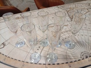 Set 7 copas de cristal