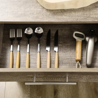 Carrito De Cocina Portacomidas Con Cajón, Estantes, Armario Y 4 Ruedas, Madera De Partículas, 60X50X84.5Cm, Roble