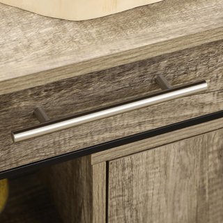 Carrito De Cocina Portacomidas Con Cajón, Estantes, Armario Y 4 Ruedas, Madera De Partículas, 60X50X84.5Cm, Roble