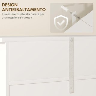 Mueble de Baño de 2 Puertas con Estante Regulable y 2 Cajones, Armario de Baño Ahorra Espacio en Madera, 60X30X75 Cm, Blanco