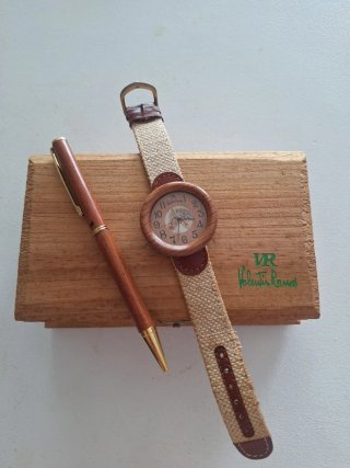 Set Bolígrafo y Reloj Valentin Ramos Madera
