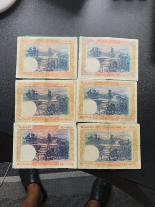 6 Billetes 100 Pesetas 1925 El Banco de España