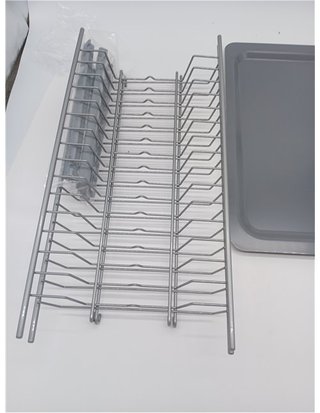 Kit Escurridor de Platos y Vasos de Acero con Bandeja Recoge Aguas para Mueble de Cocina - Ancho 465 mm