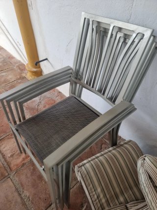 Sillas aluminio terraza grises