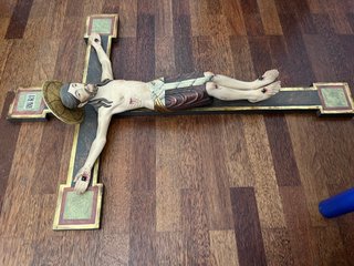 Cristo calvario Talla Madera Románico Italiano