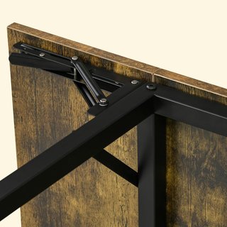 Mesa de Comedor Plegable Estilo Industrial para 2-4 Personas con 2 Lados Extensibles, Mesa Plegable de Cocina para Espacios Pequeños en Madera y Metal, 120X79X79 Cm, Marrón Rústico