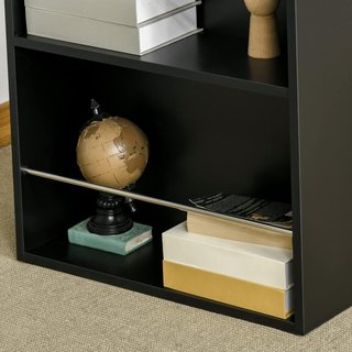 Barra de Cocina Mesa Alta Con 3 Estantes de Madera, Decoración Moderna Casa y Bar, 112X57X106Cm, Negro