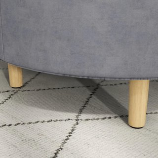 Pouf Contenedor de Tela Sherpa de 120 Kg Máx con Bandeja Plegable, Mesa de Café en MDF y Haya con Espacio Oculto, 56X56X42 Cm, Gris