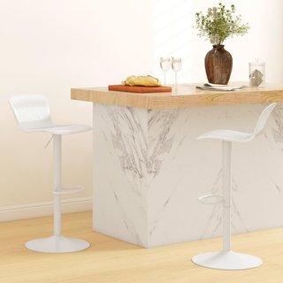 Conjunto de 2 Taburetes de Bar con Respaldo Ergonómico, Reposapiés, Taburetes de Cocina Altos Ajustables en Polipropileno con Asiento Giratorio y Base Antideslizante para Comedor, Isla de Cocina, ...