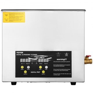 Limpiador Ultrasónico Mejorado de 10L (Calentador de 400W, Ultrasónico de 240W) Limpiador Ultrasónico Digital Profesional de Laboratorio con Temporizador de Calentador para Limpieza de Piezas e In...