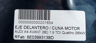 EJE DELANTERO / CUNA MOTOR AUDI A4 AVANT (8E) 1.9 TDI Quattro (96kW)