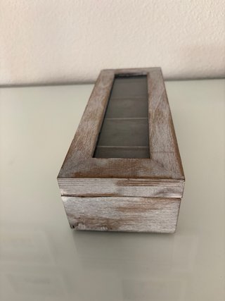 Caja madera cristal para relojes/joyas