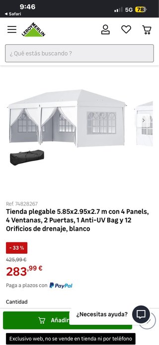 Carpa blanca de tela