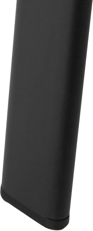 Mesa de Jardín Redonda con Agujero para Sombrilla, Mesa de Exterior de Acero y Vidrio Ф106.5Cm, Negra