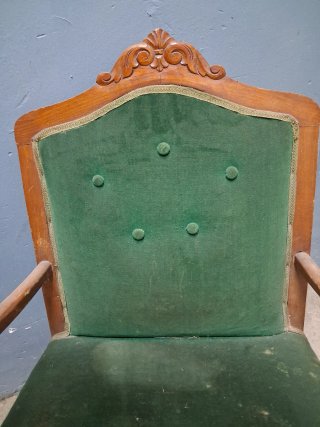 Pareja Sillones Vintage Terciopelo Verde