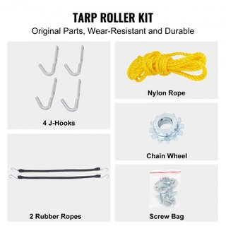 Kit di Rullo Telo a Manovella, Larghezza da 64" a 104", Lega di Alluminio, Rullo Telo Manuale per Camion a Benna con Manico Imbottito in Schiuma da 7", Perfetto per Camion a Benna, Resistente...