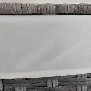 Baúl De Jardín en Rattan PE, Cofre De Exterior Con Patas Antideslizantes Y Recubrimiento Interno En Tejido Impermeable, 57X34X62Cm, Gris Y Beige