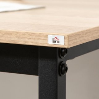 Set de 3 Piezas con Mesa y 2 Taburetes de Cocina Estilo Industrial, Mobiliario Moderno para Salón y Sala de Estar, Madera Natural y Negra