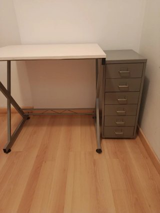 Cajonera de oficina metálica gris