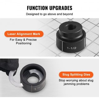 Kit de Punch Hidráulico de 10 Toneladas, Juego de Cortadores de Agujeros para Conductos de 1/2" a 2", Kits de Herramientas KO con Puncher de 6 Piezas, Herramientas para Conducir Hoja de Metal, Par...