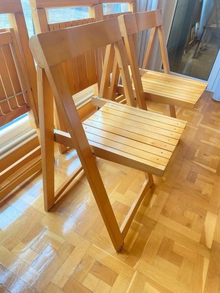 Conjunto 5 Sillas Plegables Madera