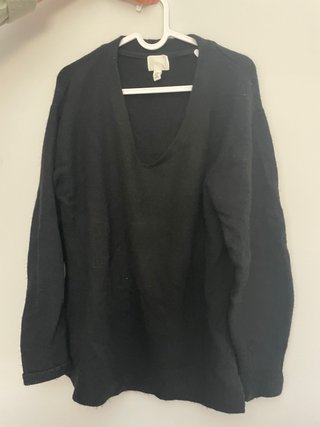 Jersey mujer cuello pico negro